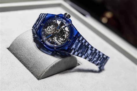 hublot blue dial|hublot sapphire tourbillon.